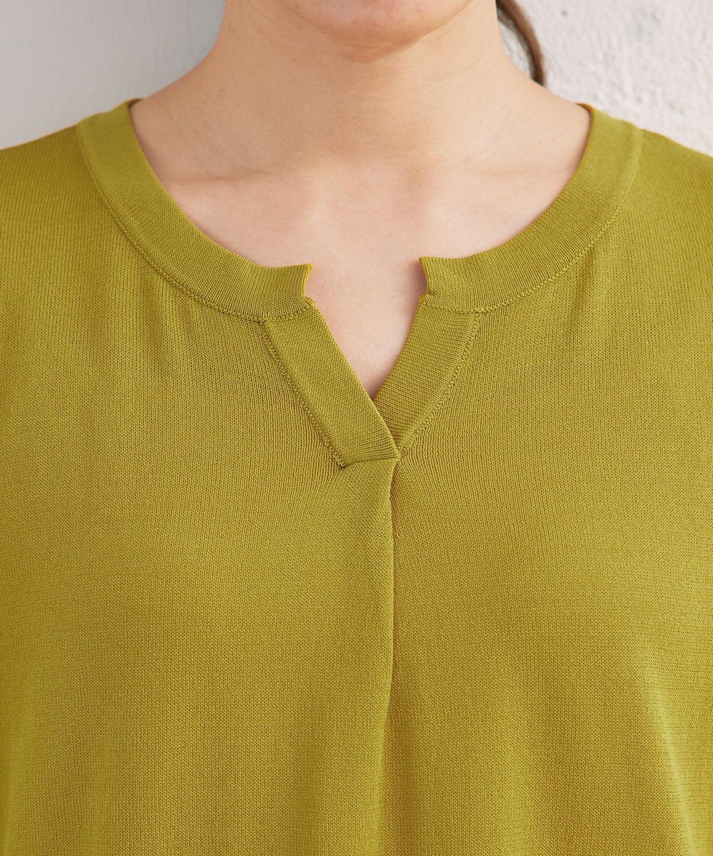 Tiaclasse 【洗える】キーネックニットチュニック 