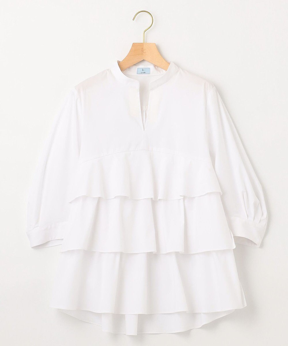 組曲 コンパクトシャーティングティアード ブラウス 