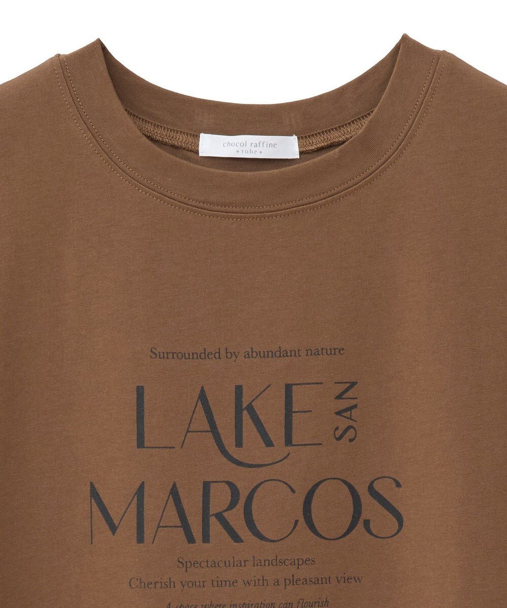 Green Parks フレンチスリーブ裾レースロゴチュニック 