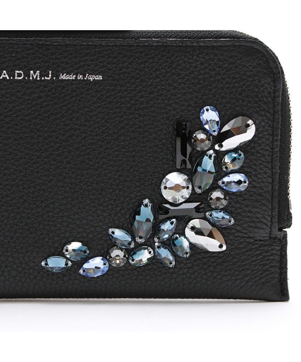 A.D.M.J. 【牛革】モーツァルト/スワロフスキー・クリスタル付オーガナイザーパース(背胴ファスナーポケット） 