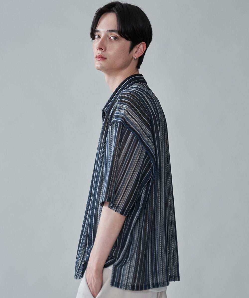 WEGO ストライプメッシュBIGシャツ（SS） 