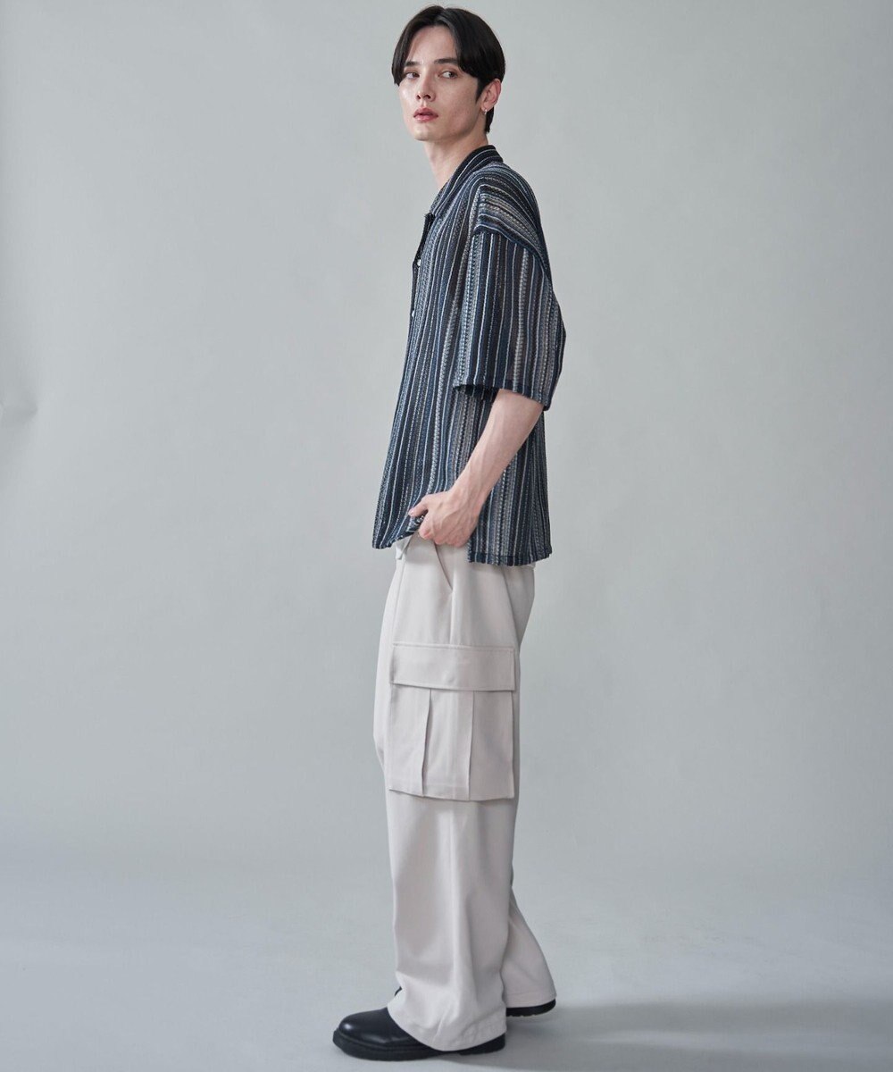 WEGO ストライプメッシュBIGシャツ（SS） 