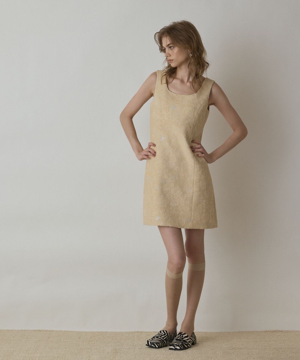 GRACE CONTINENTAL サラサジャガードミニワンピース 