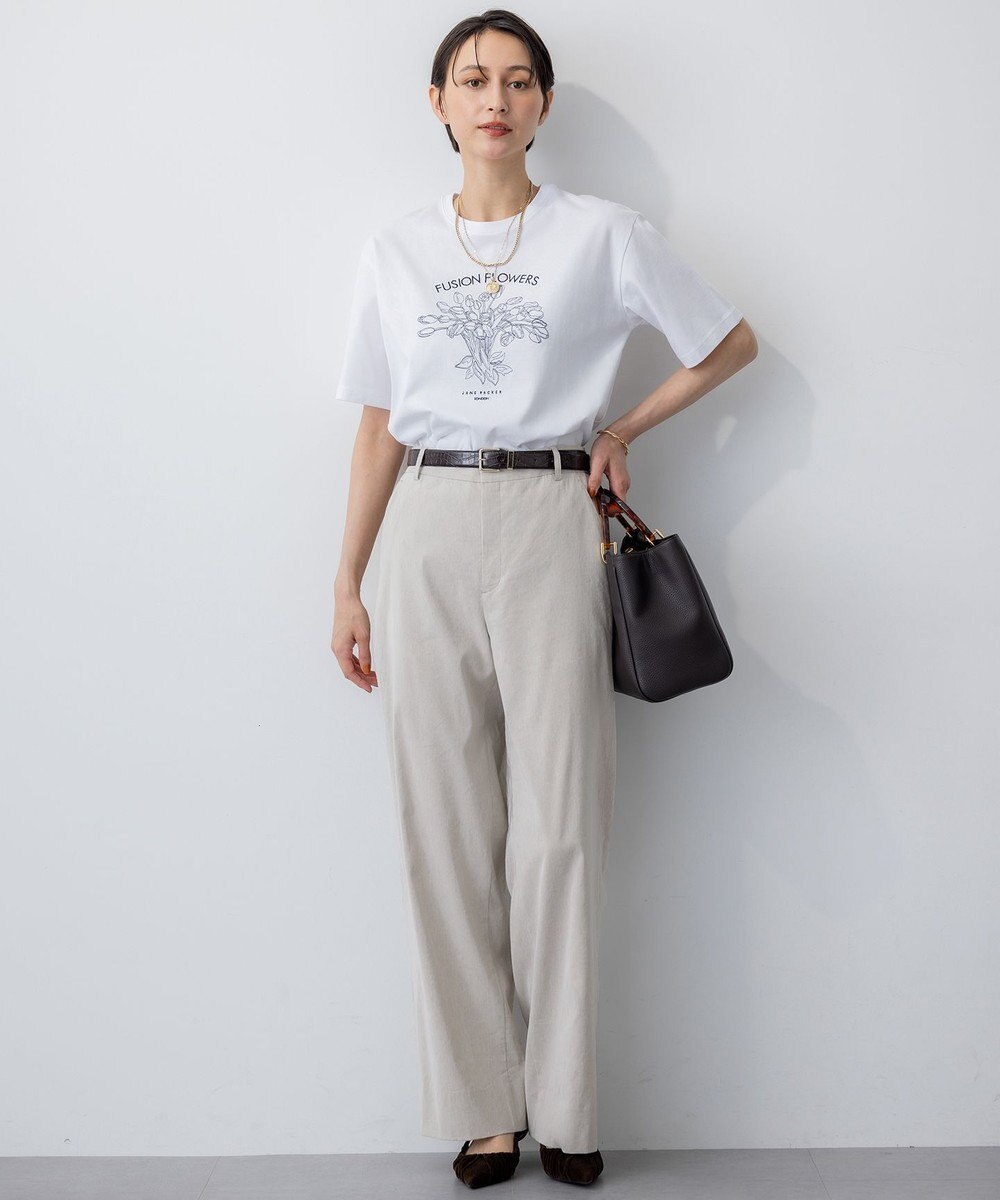 23区 S 【洗える】JANE PACKERコラボ フラワー刺繍 Tシャツ 