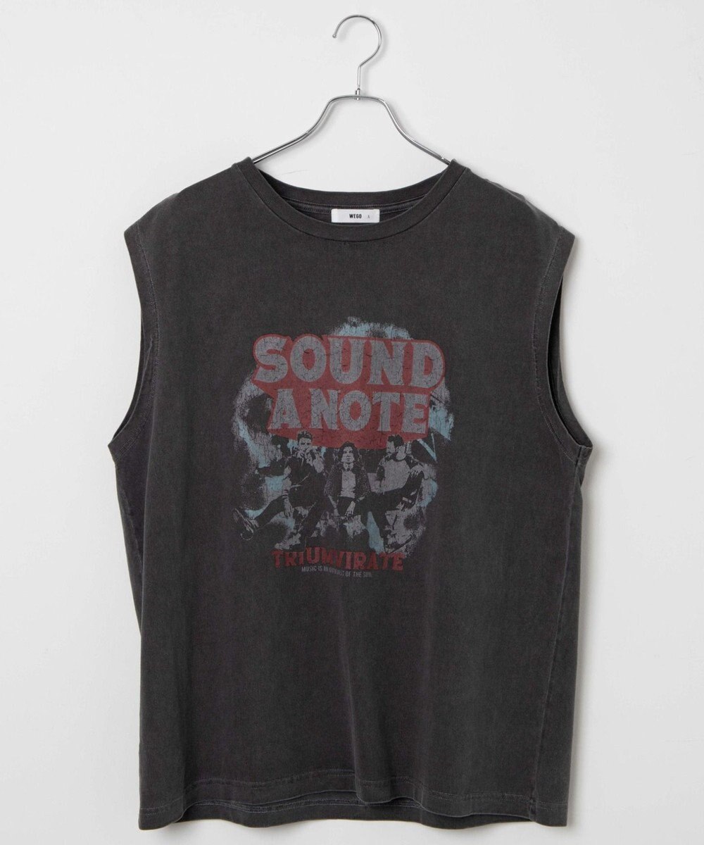 WEGO 【ユニセックス着用アイテム/手洗い可】ピグメントグラフィックノースリーブ 