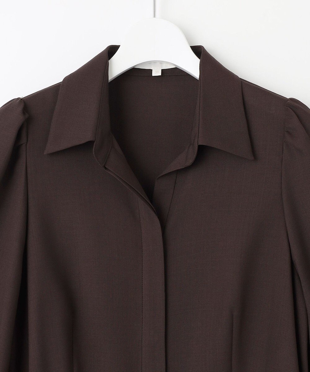 自由区 【洗える】ボリュームスリーブシャツ ドレス 