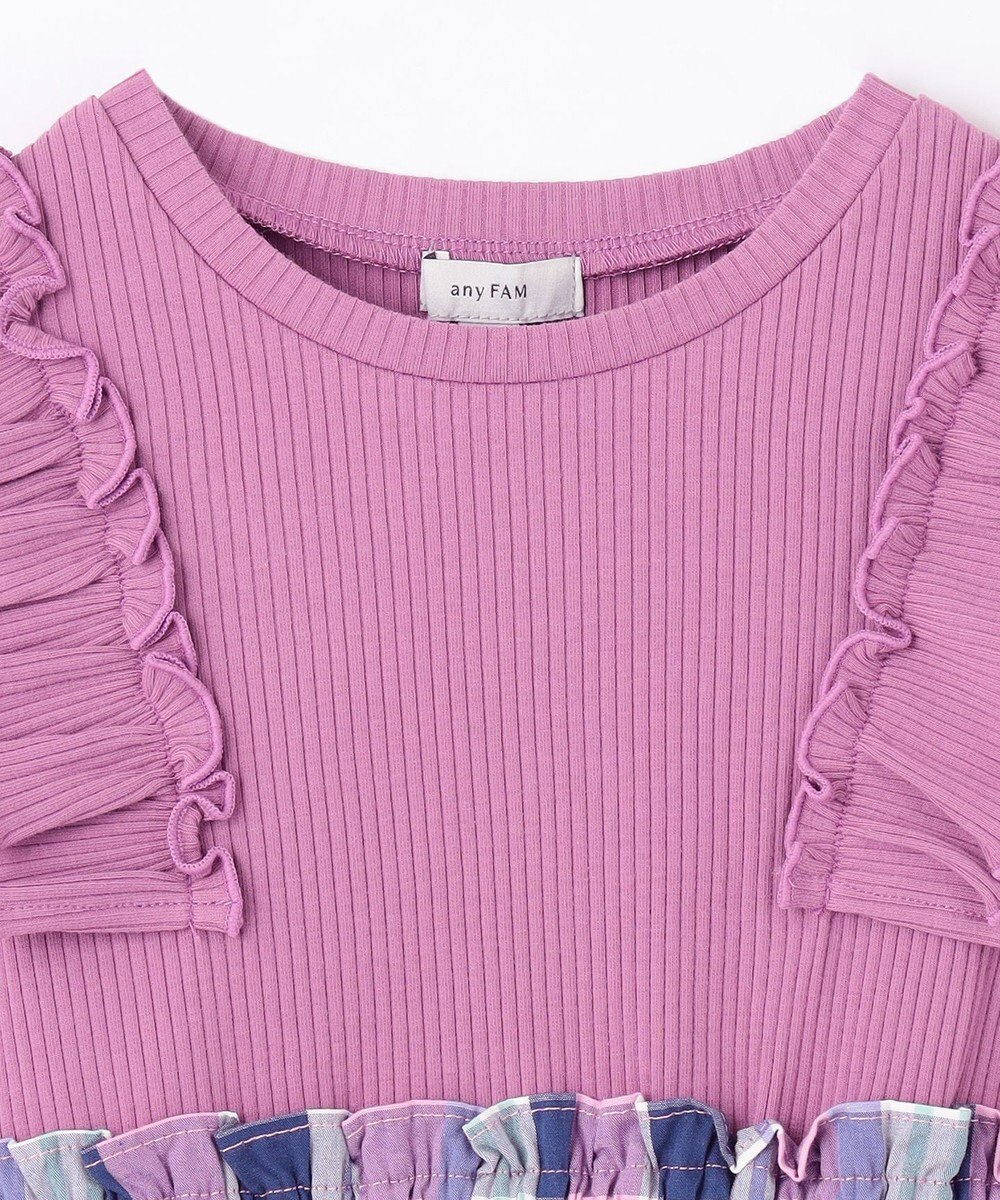 ANY KIDS チェック ドッキング ワンピース 