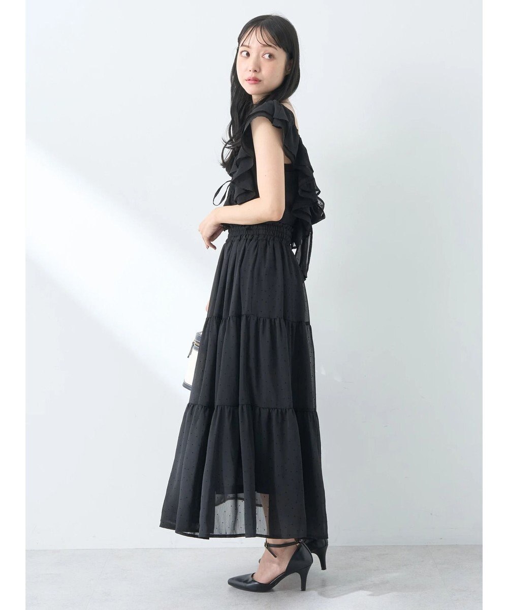 earth music&ecology フロッキードットシアーティアードスカート 