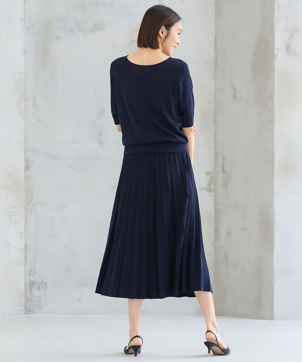 自由区 【WEB限定・洗える・XSサイズあり】ハイツイストコットンアセテートニットセットアップ ワンピース 