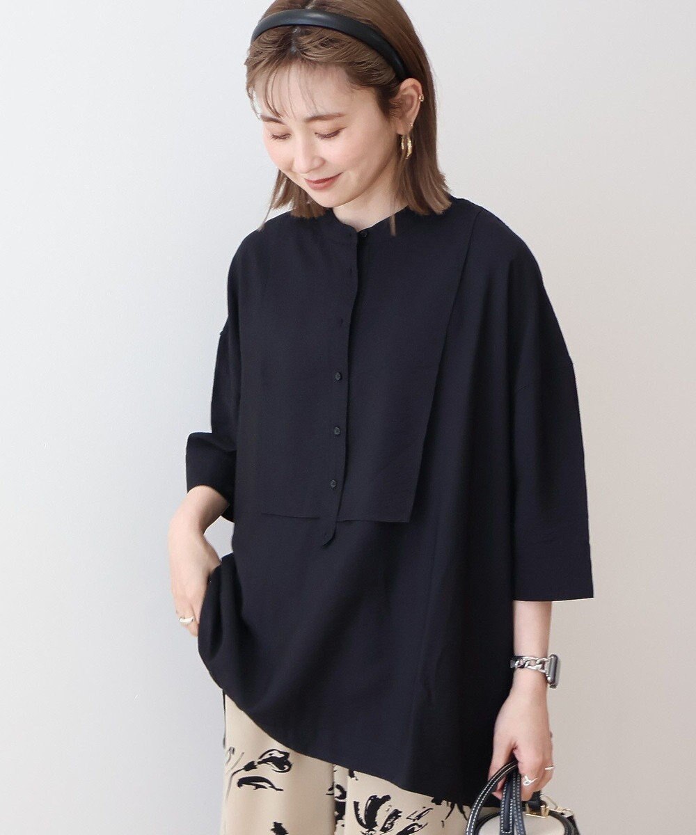 AMERICAN HOLIC 【WEB限定】接触冷感バンドカラーシャツチュニック 