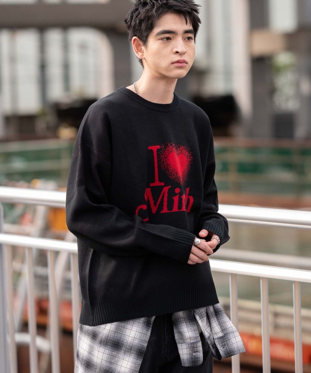 WEGO 【新色追加/ユニセックス着用ITEM/SMLサイズ展開】ジャガードグラフィックプルオーバー（LS） 