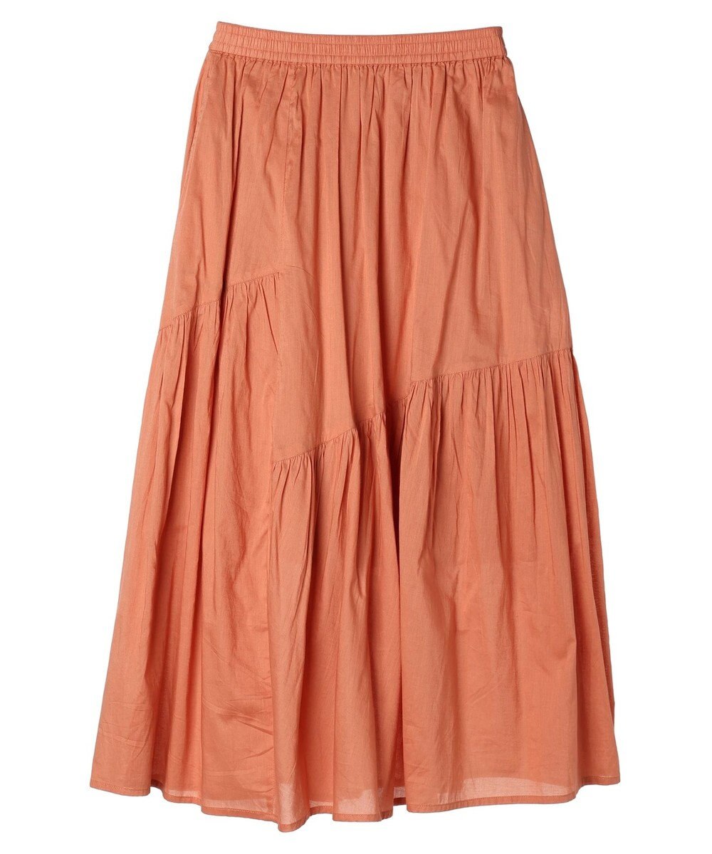 earth music&ecology コットンボイルランダム切替フレアスカート 