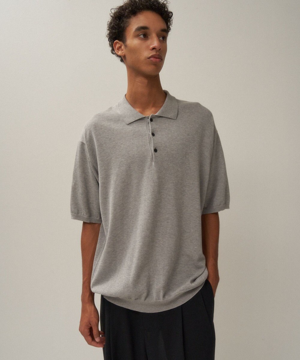 ATON COTTON WASHI KNIT | ハーフスリーブポロセーター - UNISEX 