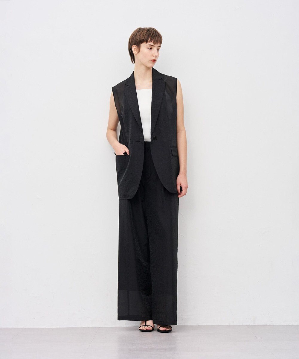 uncrave シアーオーガンジー テーラードジレ 