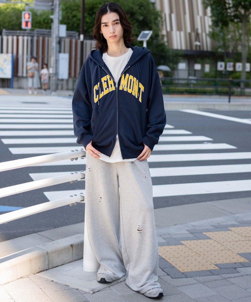 WEGO 【25年秋冬新作/ユニセックス着用ITEM/SMLサイズ展開】グラフィックロゴダブルZIPパーカー 