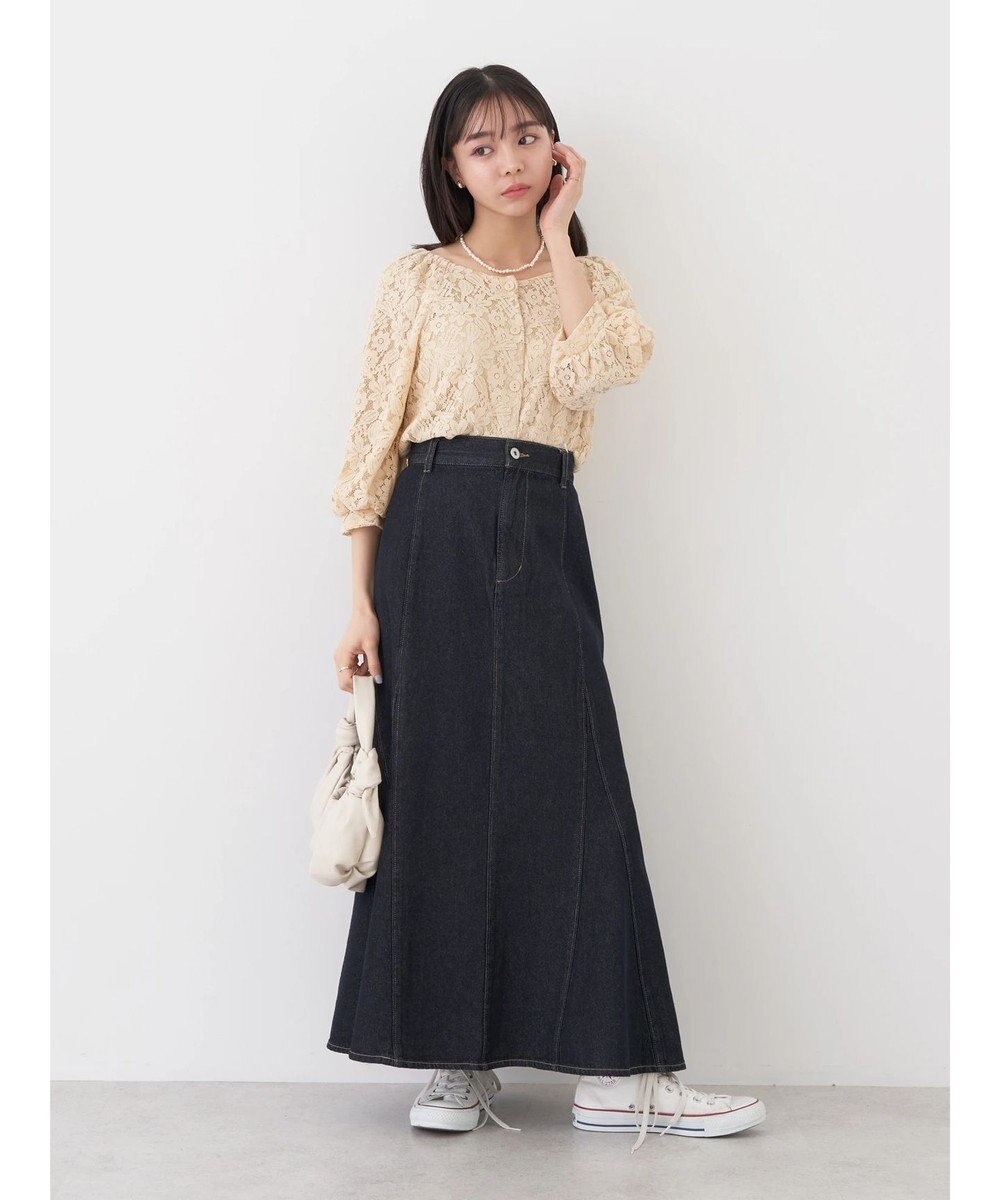 earth music&ecology フラワーレースブラウス 