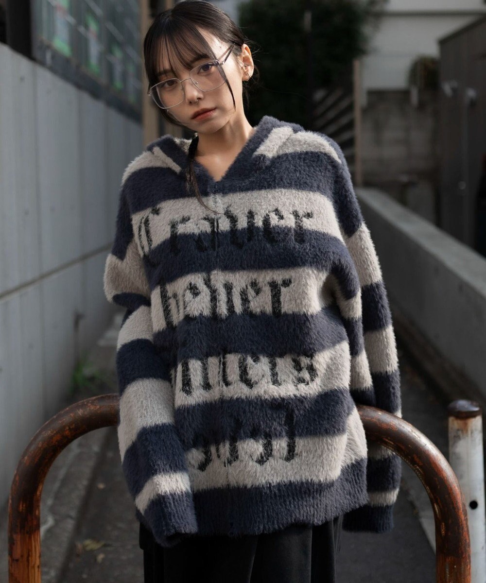 WEGO シャギーグラフィックZIPパーカー 