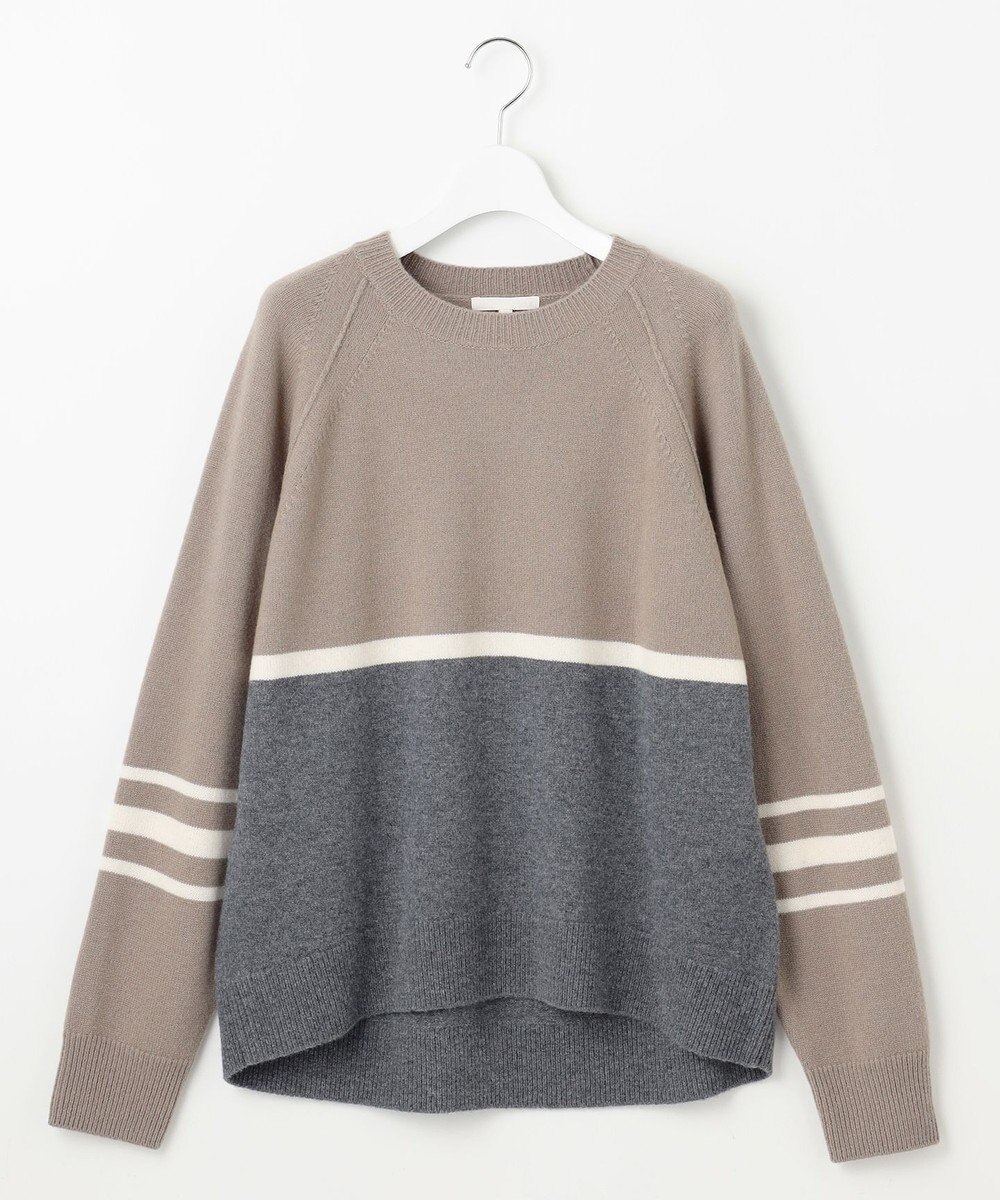 自由区 L ウールカシミヤブレンドラグランスリーブ ニット 