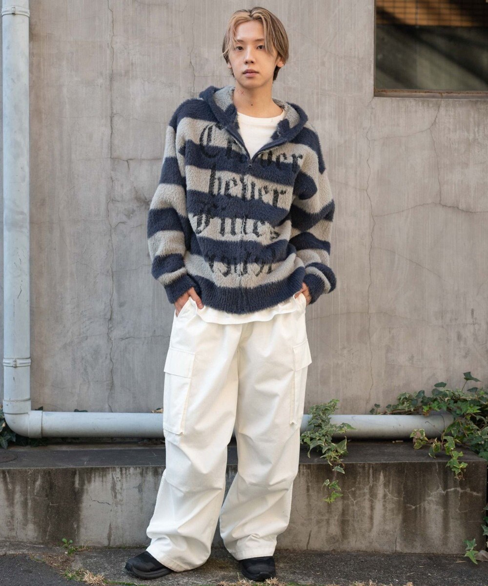 WEGO シャギーグラフィックZIPパーカー 