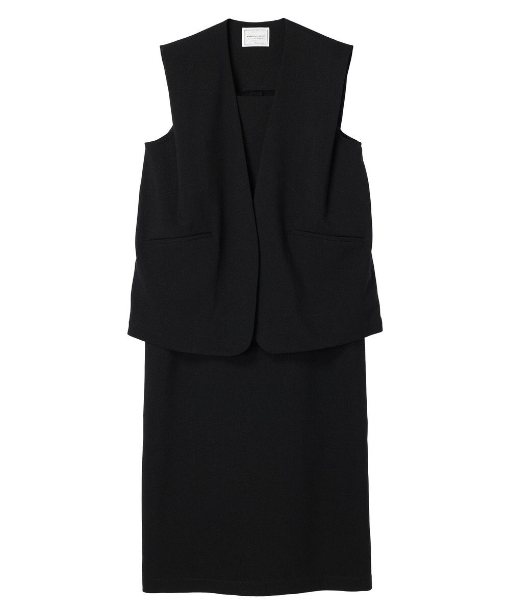 AMERICAN HOLIC ＳＥＴ　イージーケアジレベスト＋Ｉラインワンピース 