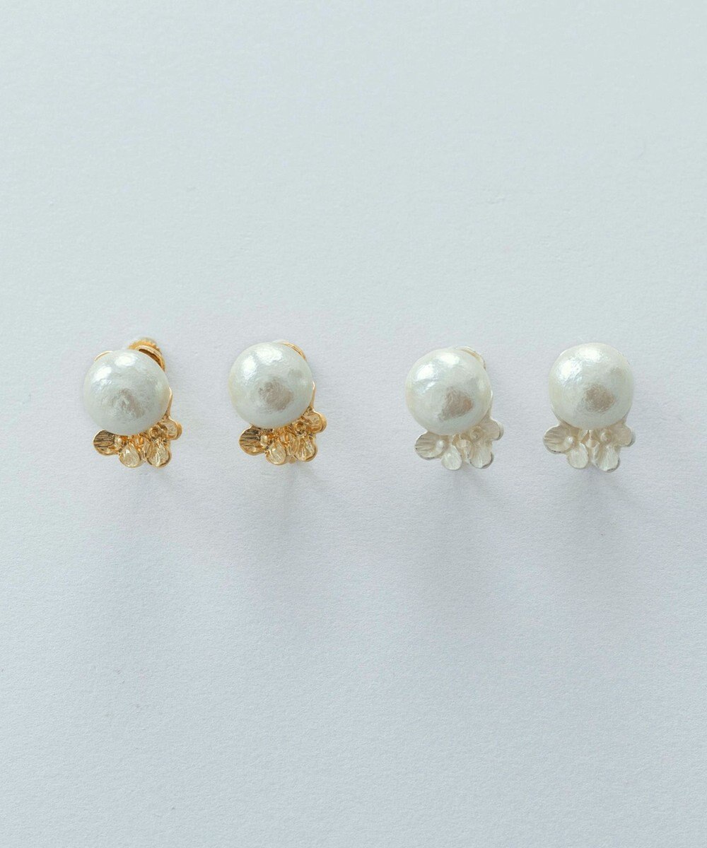 Pisceans フローラル&コットンパールイヤリング 