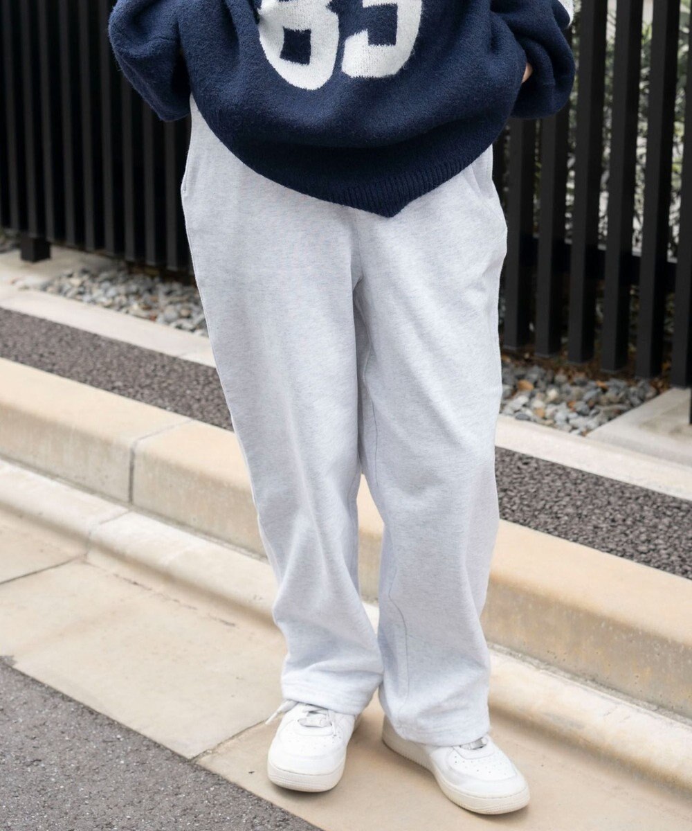 WEGO 【ウエストゴム】スウェットワイドパンツ 