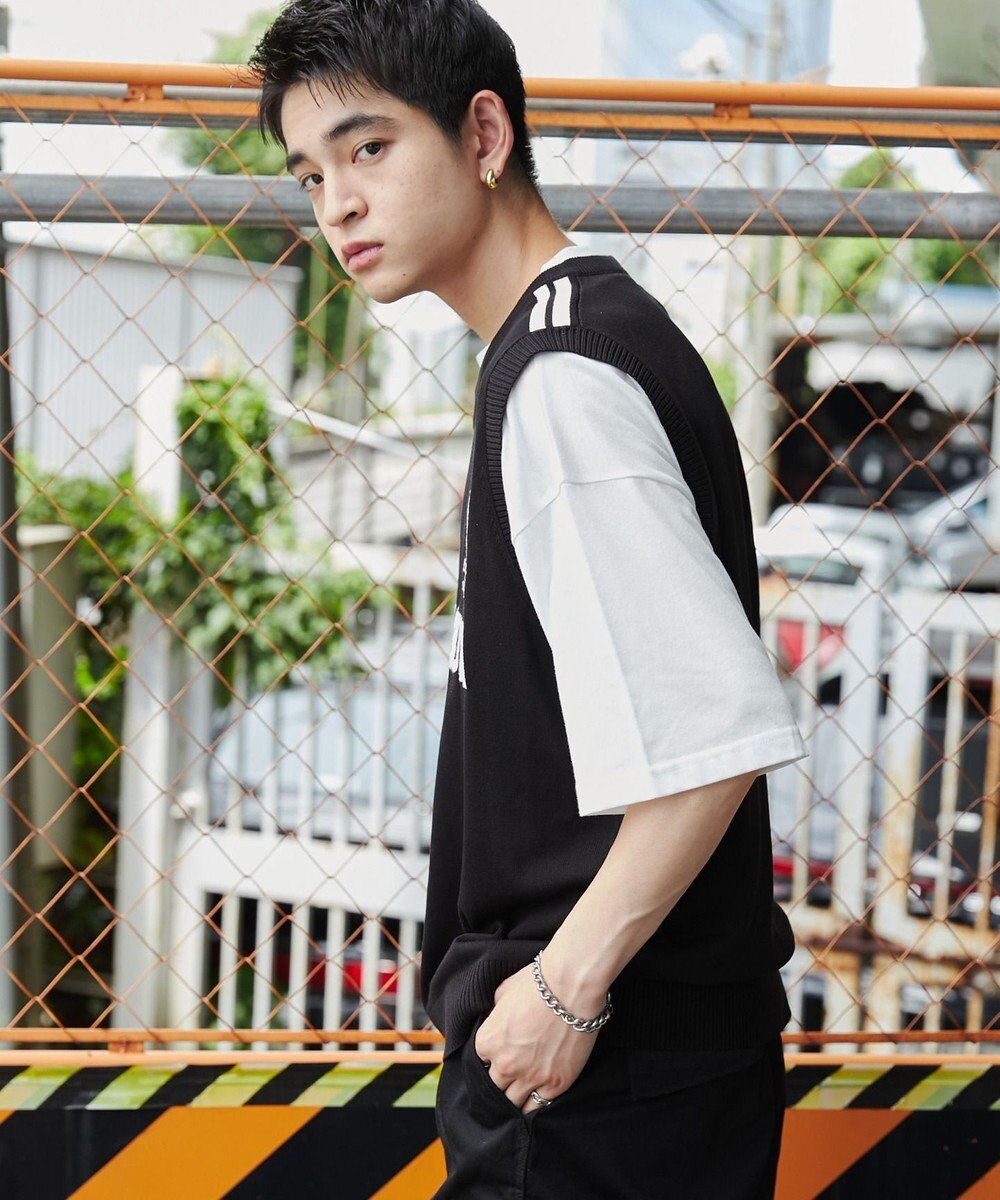 WEGO 【ユニセックス着用ITEM/2点セット】アンサンブルゲームロゴニットベスト 