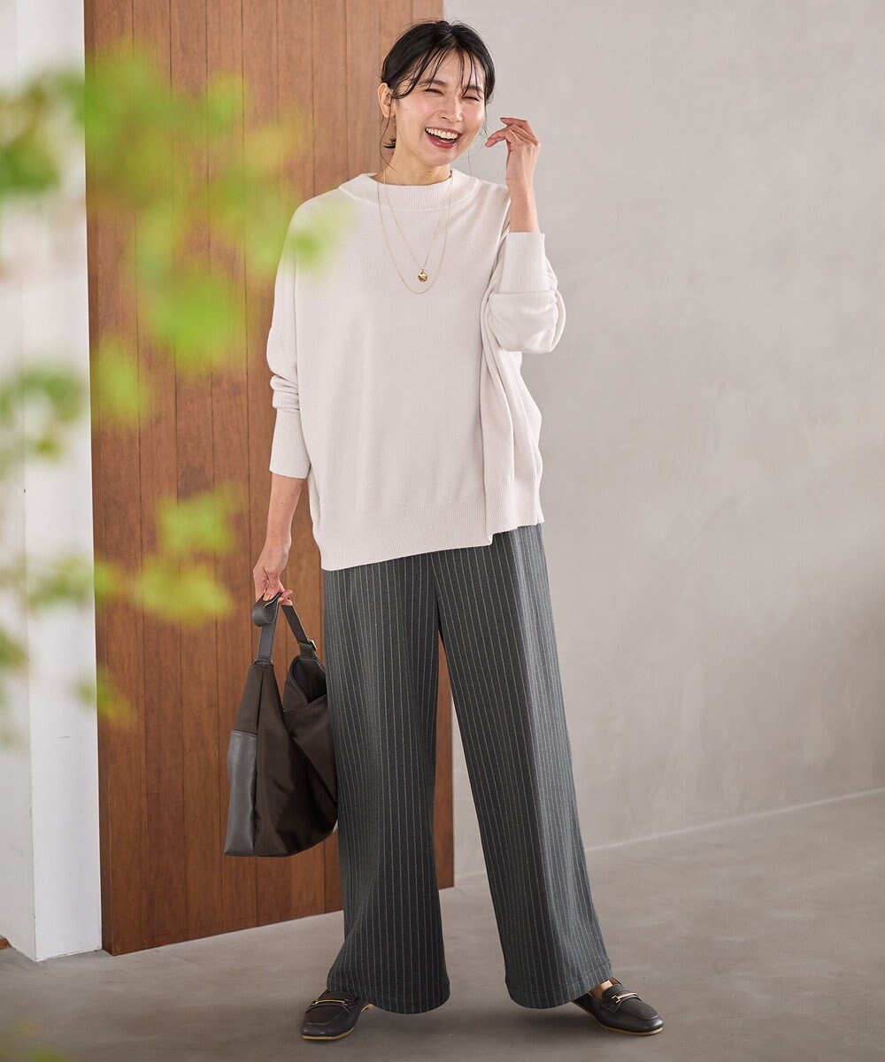 ANY 【手洗い可/ウエストゴム】ドロストワイドパンツ 