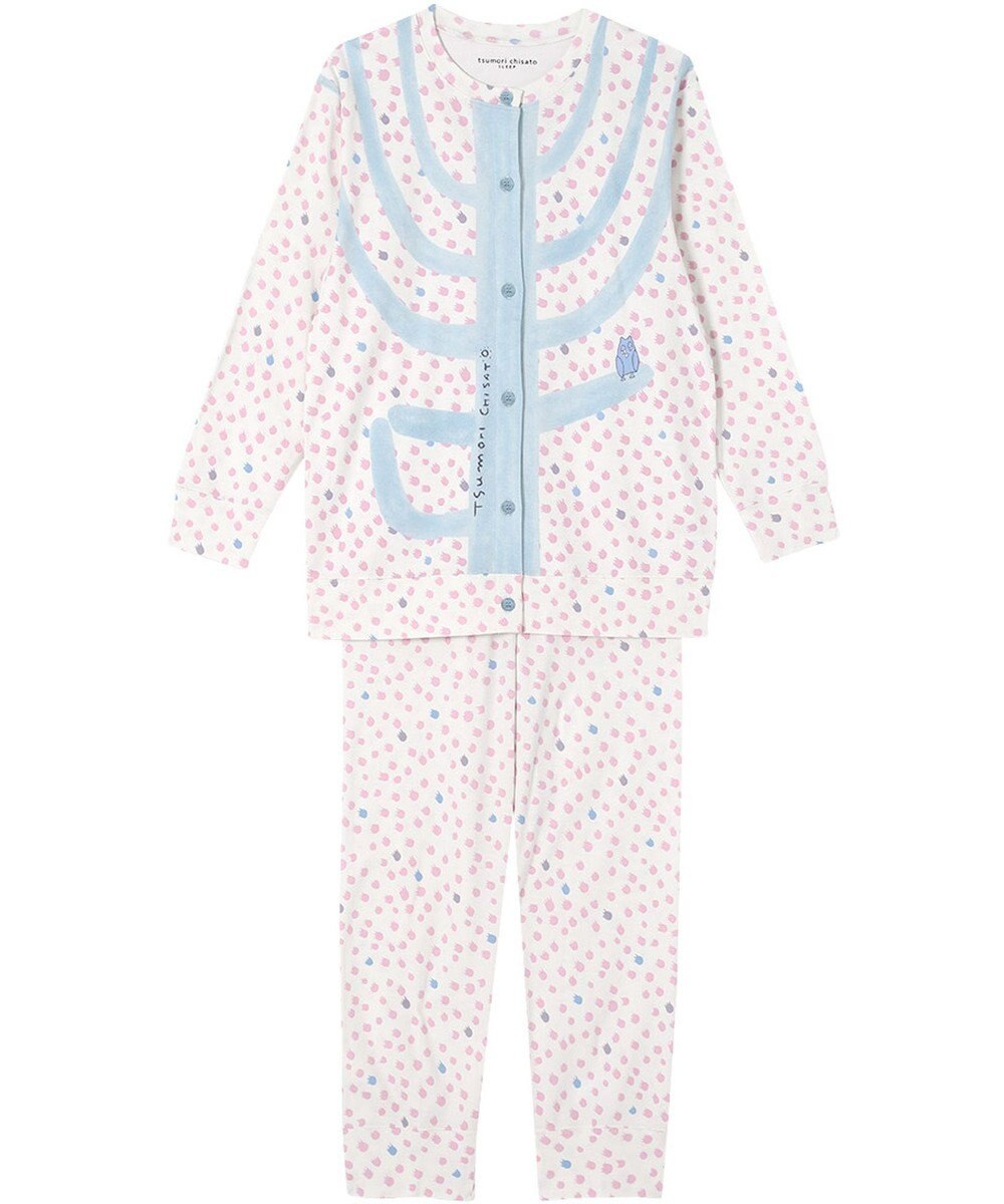 tsumori chisato SLEEP ツモリチサト パジャマ 長袖 長ズボン ルームウェア 綿100%(本体) 肌側起毛 スムース素材 上下セット 前開き tsumori chisato SLEEP UDW443 /ワコール 
