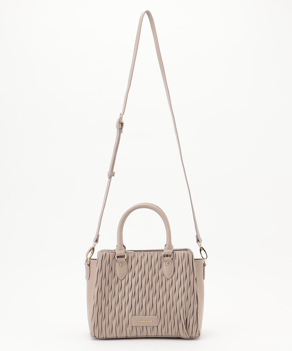 LA BAGAGERIE ランダムプリーツ2WAYハンドバッグ 