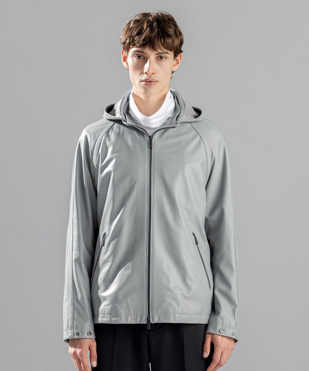 JOSEPH HOMME ライトラムナッパレザー　フードブルゾン 