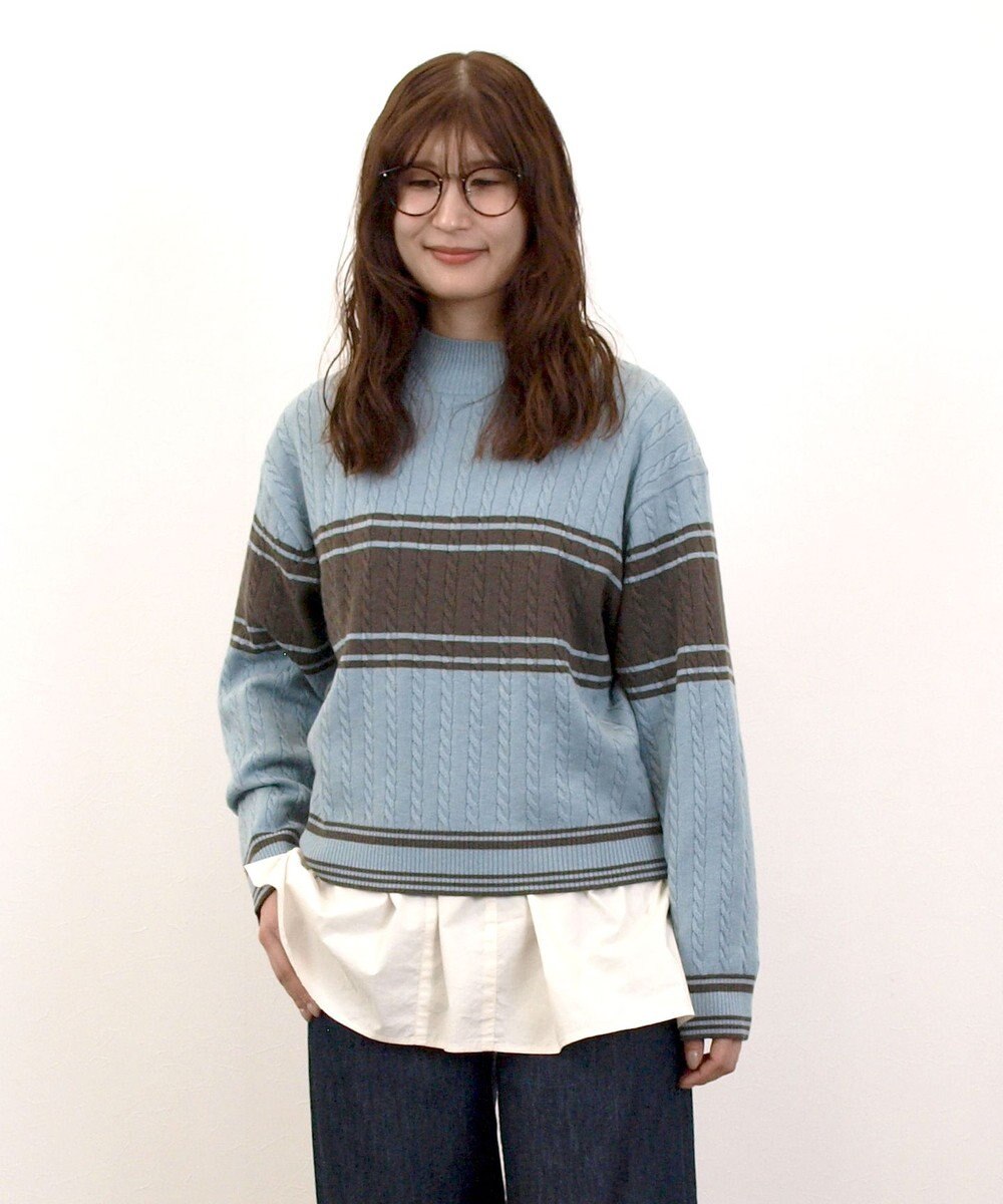 J.PRESS YORK STREET 【WOMEN】ラインハイゲージニット 