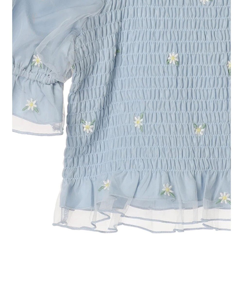 earth music&ecology フラワー刺繍ブラウス 