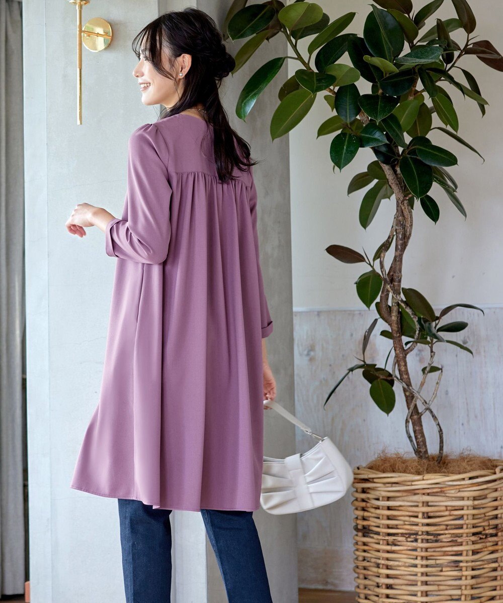 Tiaclasse 【洗える】バックギャザーハートネックAラインワンピース 