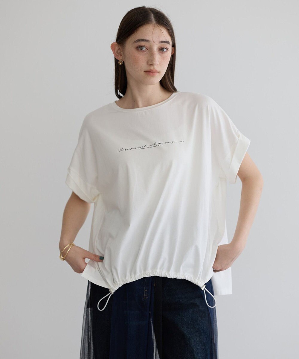 YECCA VECCA 裾ドロストデザインロゴTee 