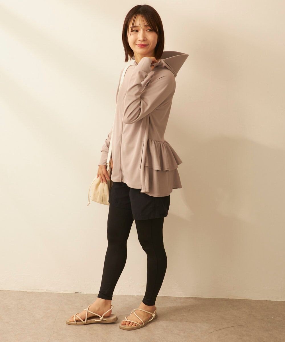 OP／FILA 【ocean pacific】フェイスガード付き バックフリル ラッシュガードパーカー 