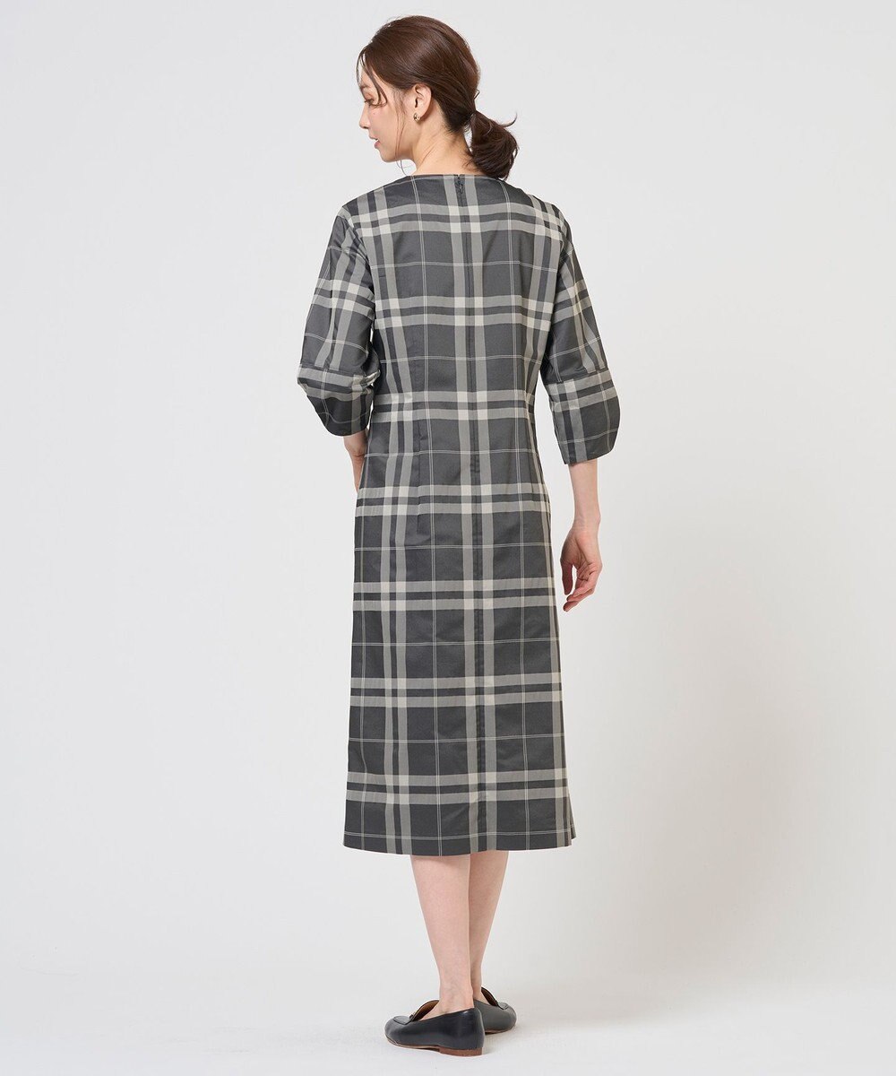 J.PRESS LADIES L ブロックチェックジャガード ワンピース 