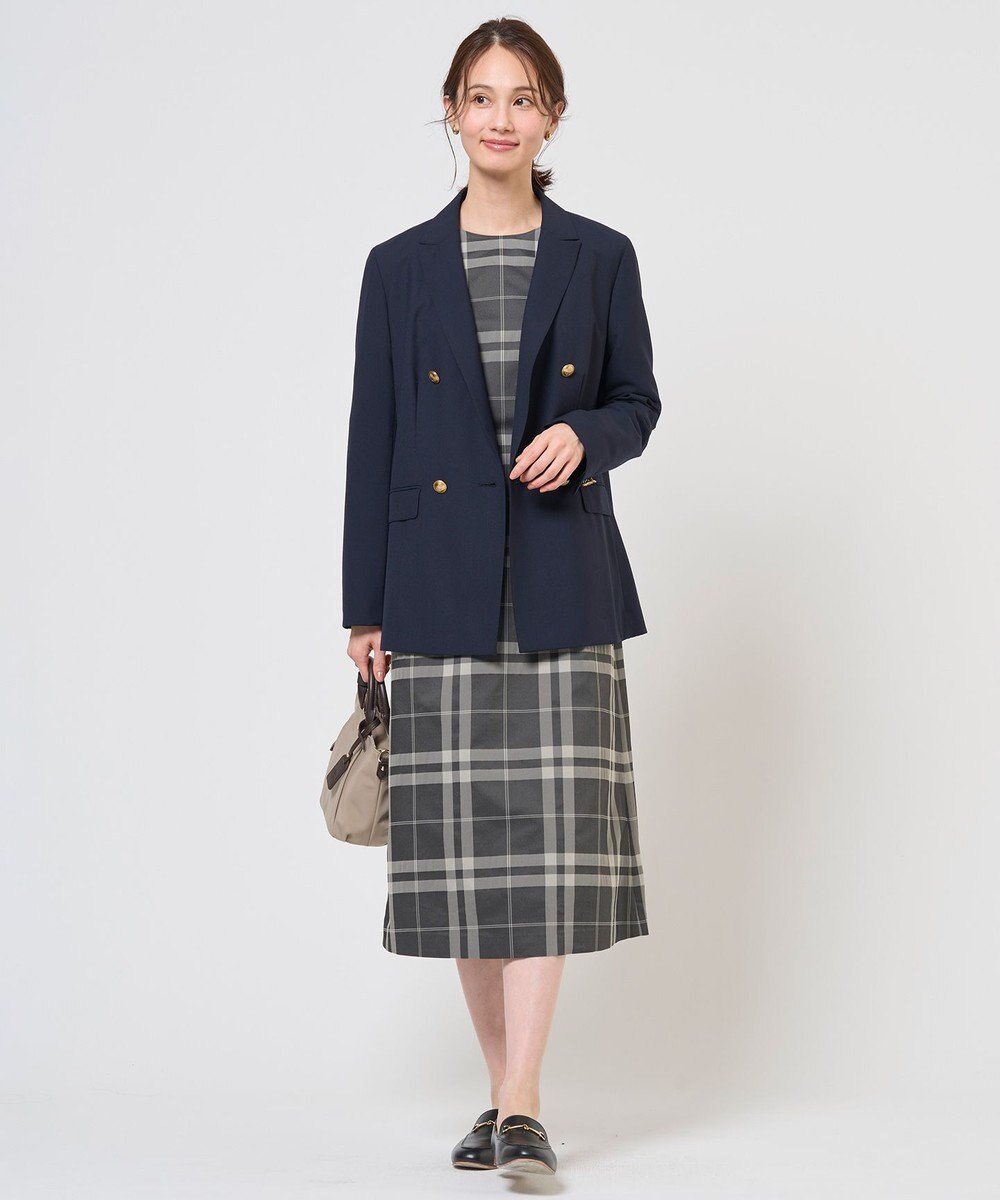 J.PRESS LADIES L ブロックチェックジャガード ワンピース 