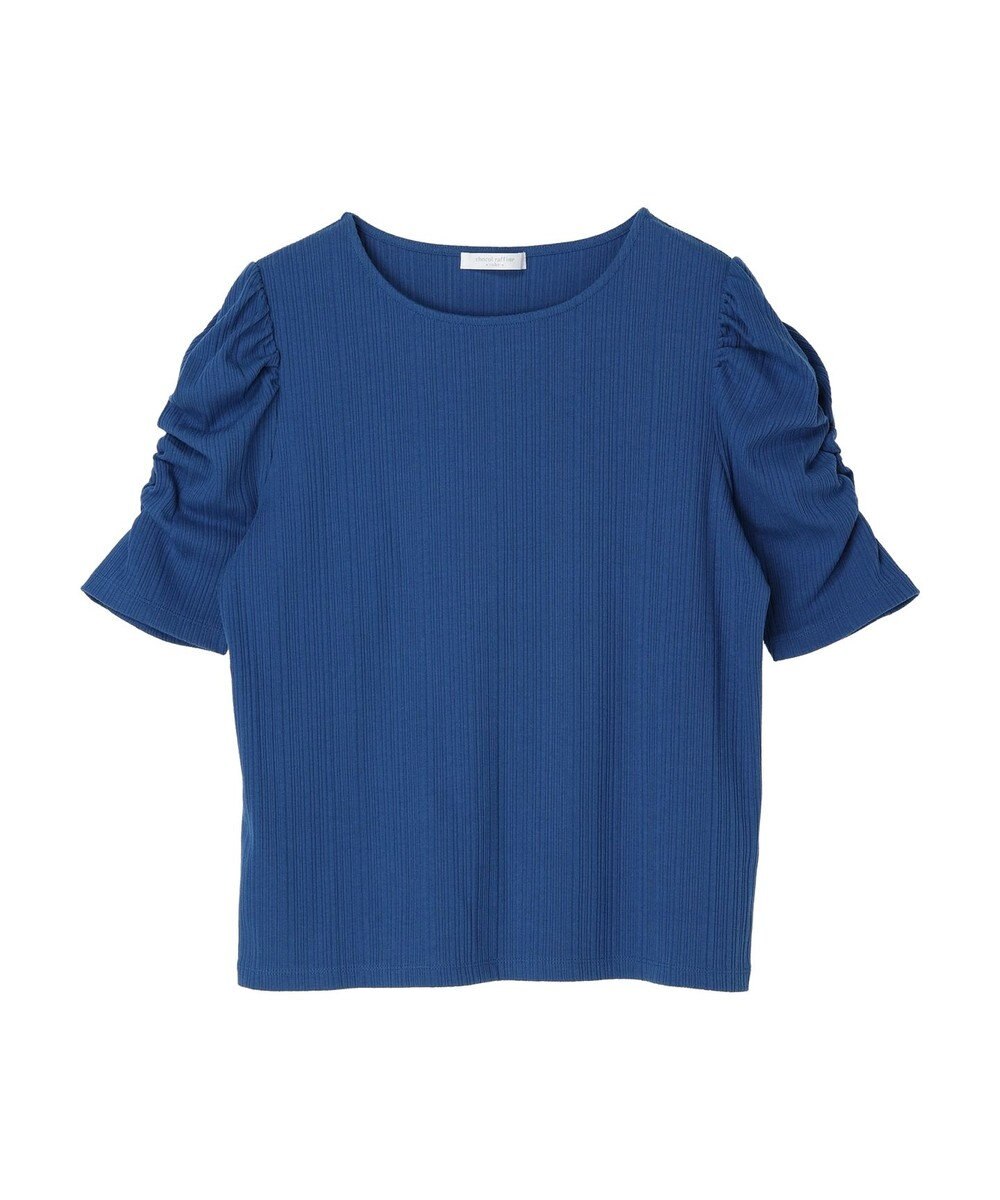 Green Parks リブ肩デザイン５分袖プルオーバー 