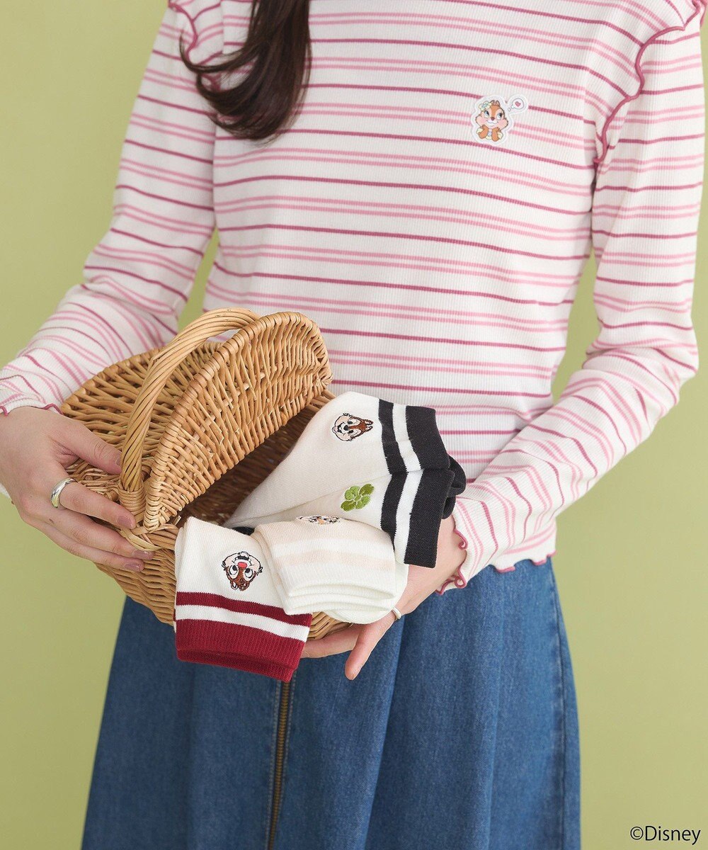 earth music&ecology チップ＆デール／ラインソックス 