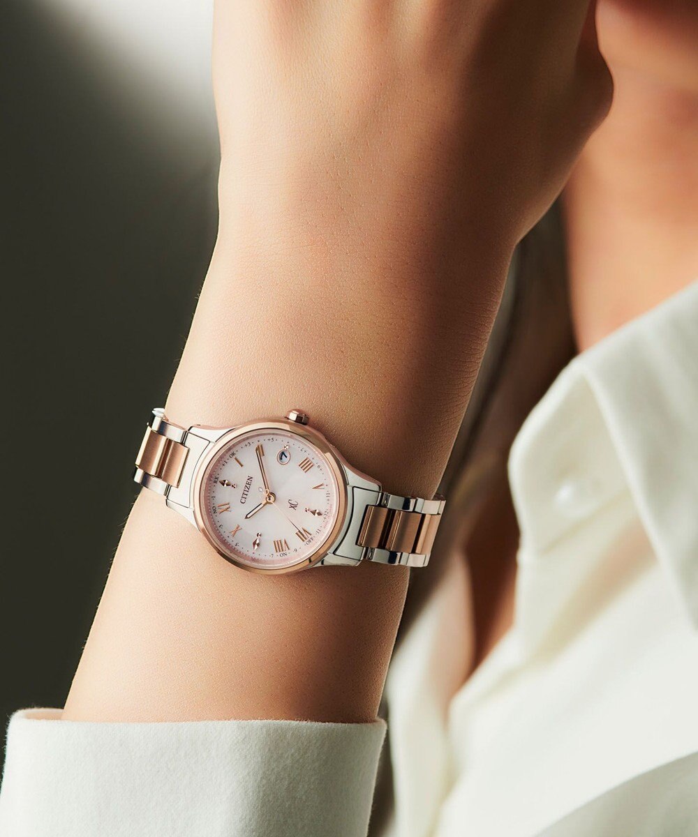 CITIZEN 【xC】北川景子 広告着用モデル エコ・ドライブ電波時計 サクラピンク 軽量 