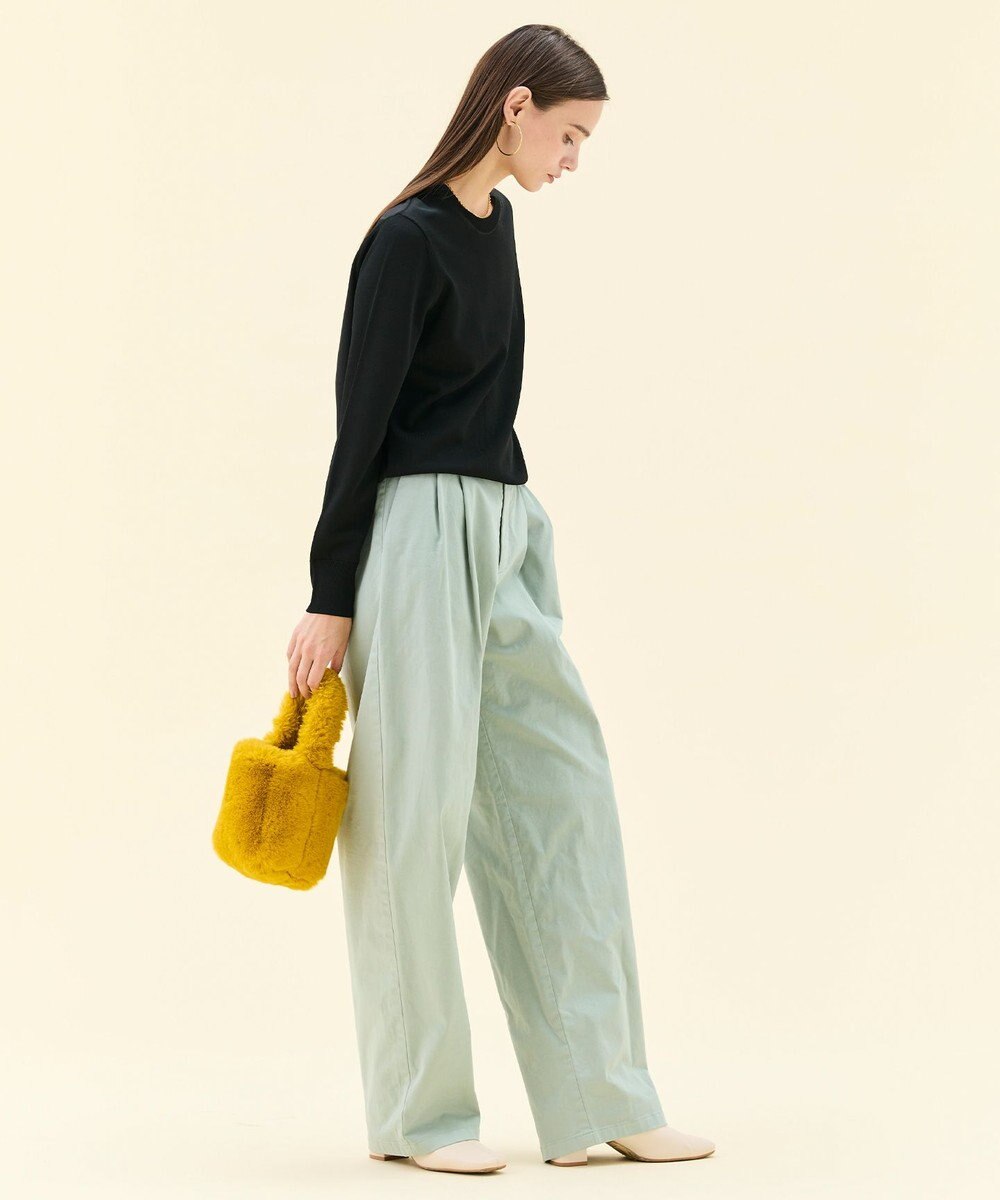 BEIGE， 【WEB限定・洗える】LECERF / 異素材バックシアーストレッチニット 