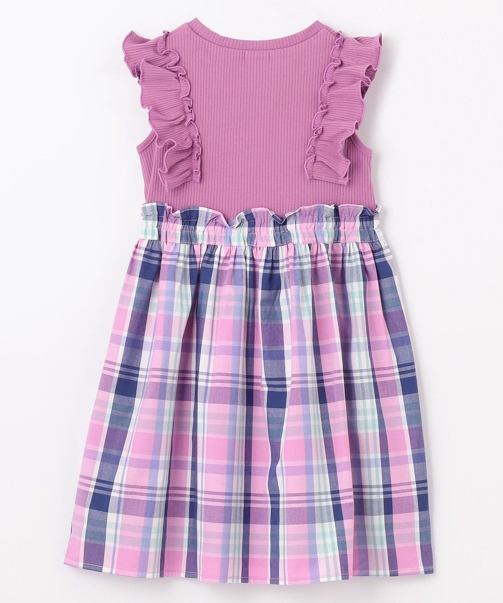 ANY KIDS チェック ドッキング ワンピース 