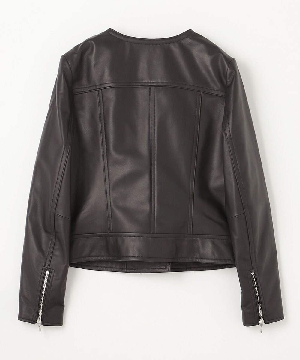 GRACE CONTINENTAL ノーカラーレザーライダースジャケット 