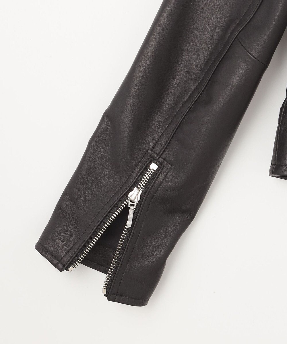 GRACE CONTINENTAL ノーカラーレザーライダースジャケット 