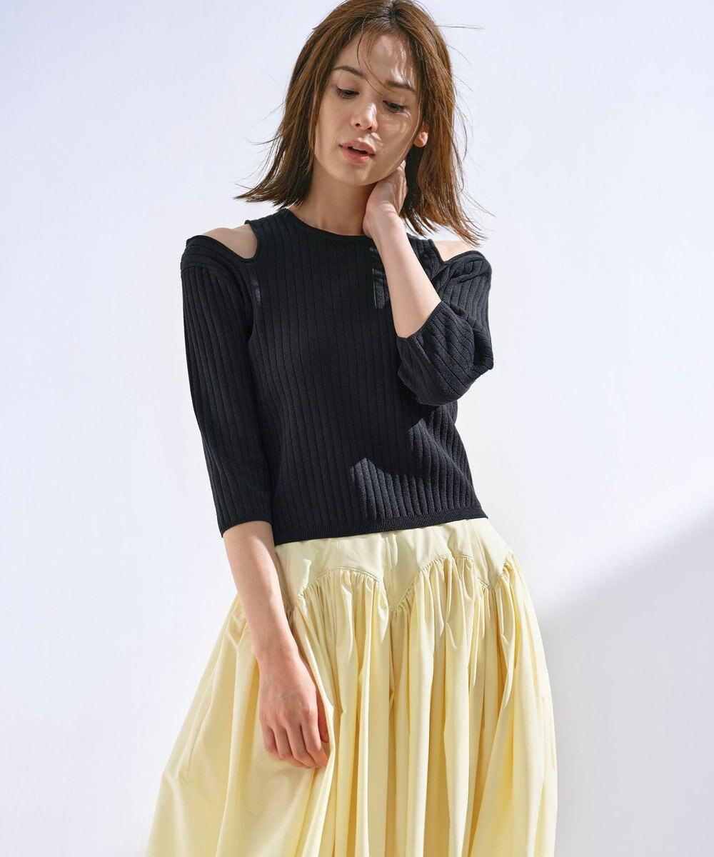 組曲 【組曲×setsuko sagittaire】カッティングニット トップス 