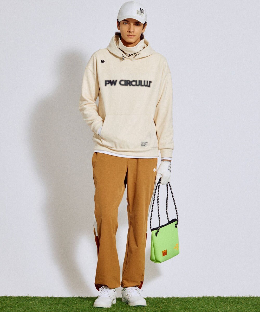 PW CIRCULUS 2025 NEW！【手洗い洗濯可】【MEN】キャットグラフィック スエードライク デタッチャブルフーディ ゴルフ 