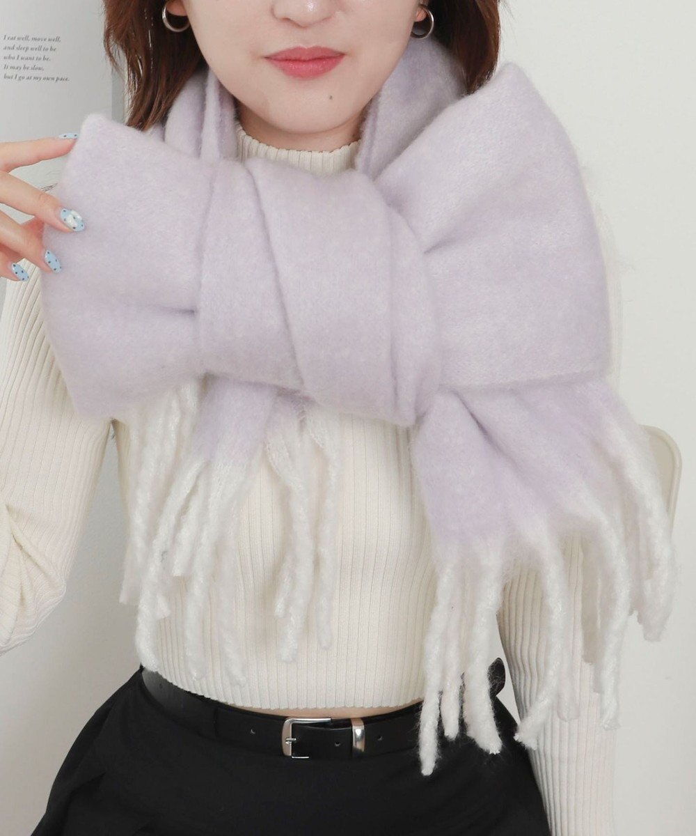 WEGO 【マフラー/ユニセックス着用】ワイドフリンジストール 