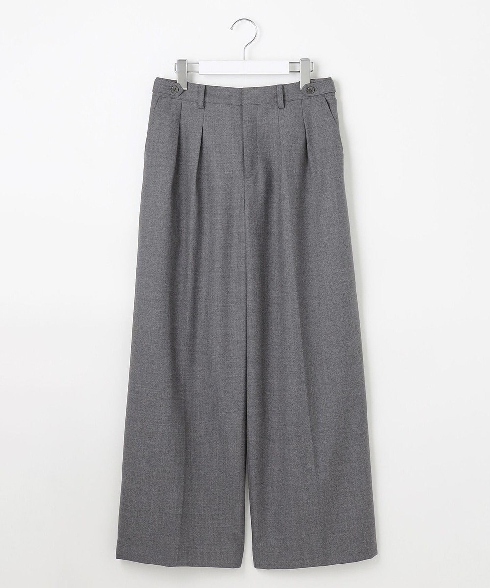 J.PRESS LADIES 【洗える】ANASTASIA milled ツータック ワイド パンツ 