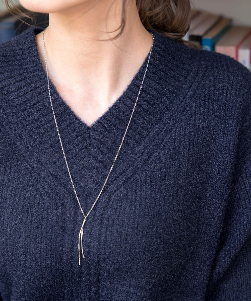 Tiaclasse L 【洗える】Vネック起毛ニットトップス 